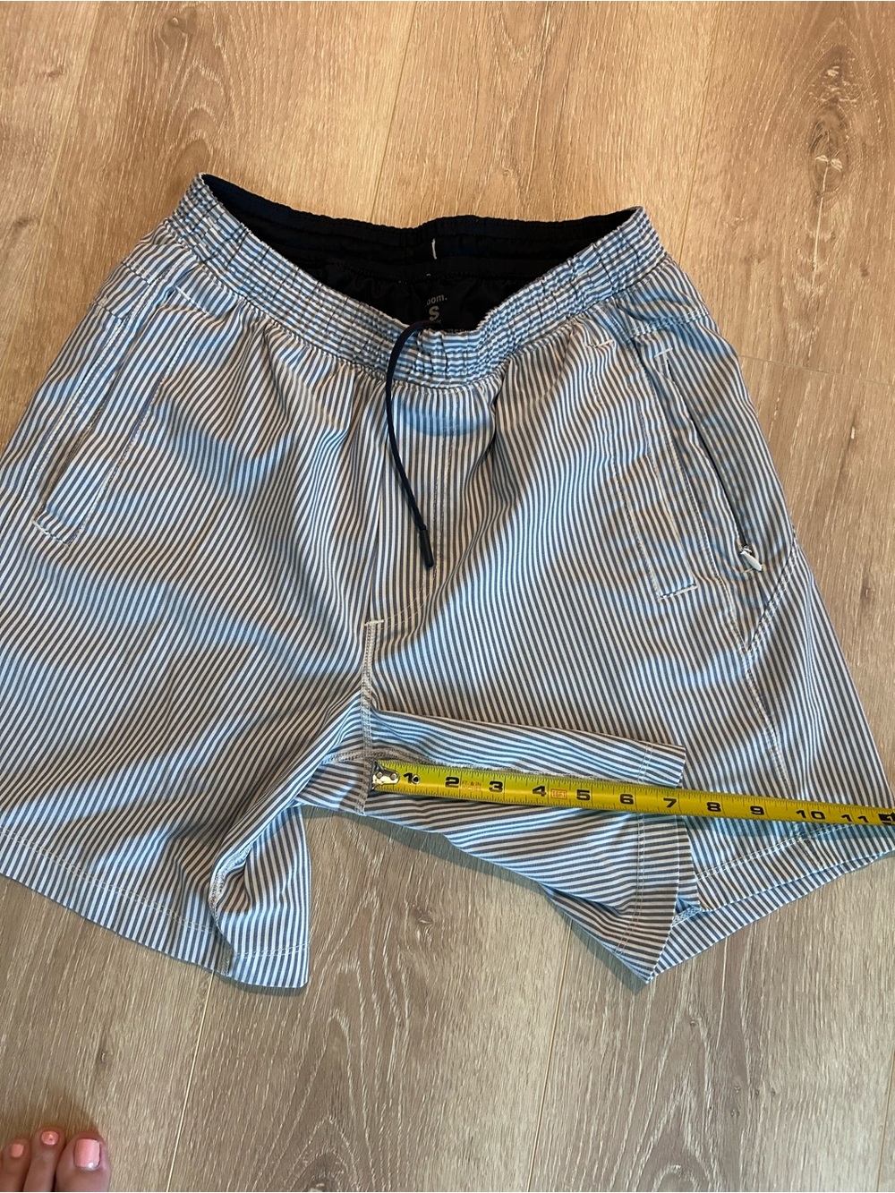 Birddog 7” lined shorts blue seersucker men’s size small